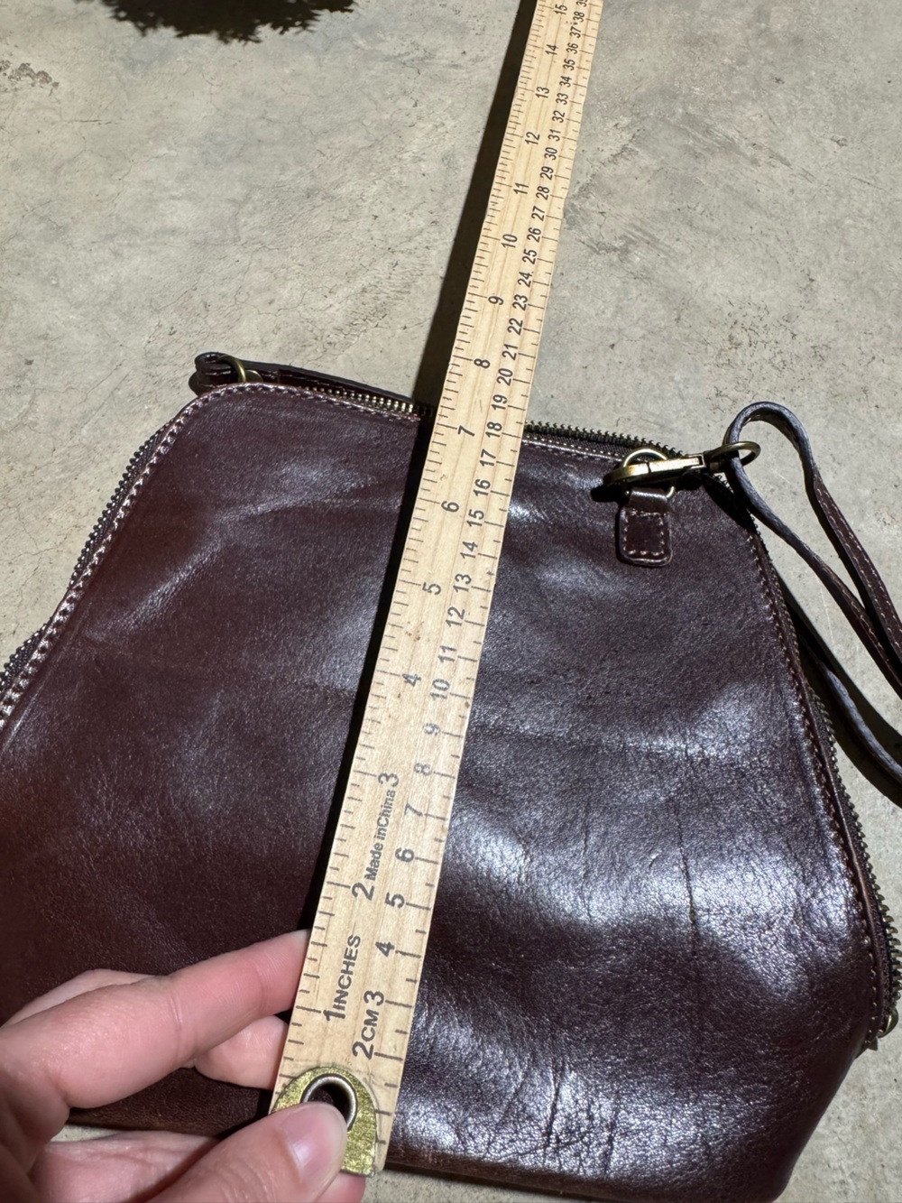 I Medici Leather Crossbody Purse Bag Brown Made In Italy Classy Old Money Fall - Picture 7 of 7